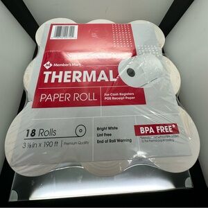 Member's Mark Thermal Receipt Paper Rolls, 3 1/8" X 190'